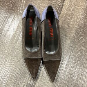 Miu Miu Elegant Brown and Gray Heels